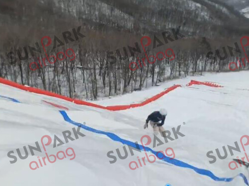 Soft Landing on Snowboarding Airbag